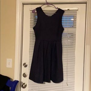 ModCloth navy velvet crisscrossed dress